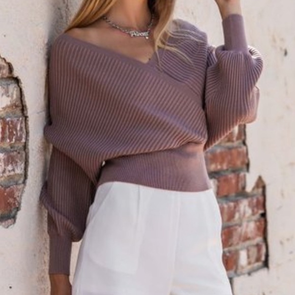 Hope Horizon Purple Wrap Knit Top - Picture 5 of 14